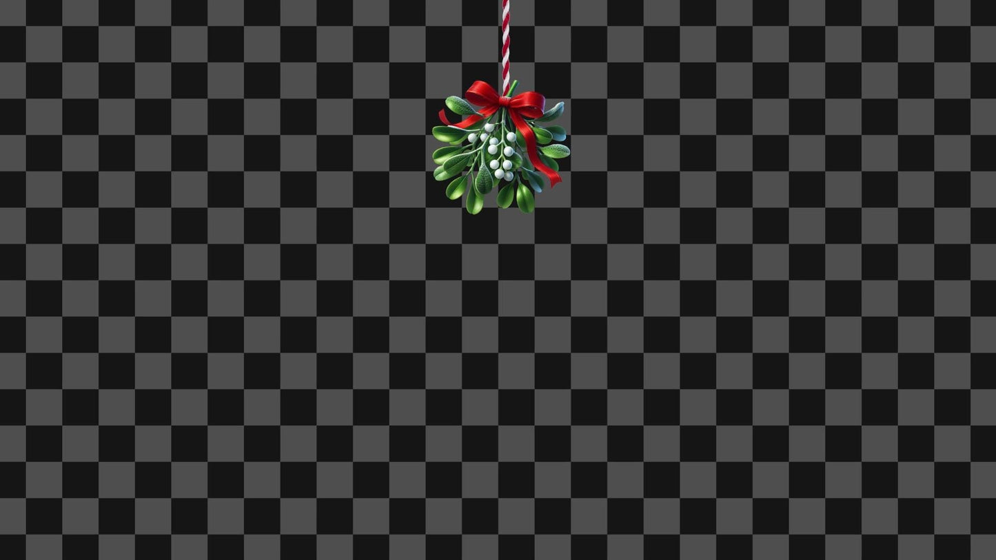 Mistletoe Stream Alert - Full Screen Video Effect - Animated Overlay - Transparent Background - Instant Download - 1920x1080 - Festive Fun!