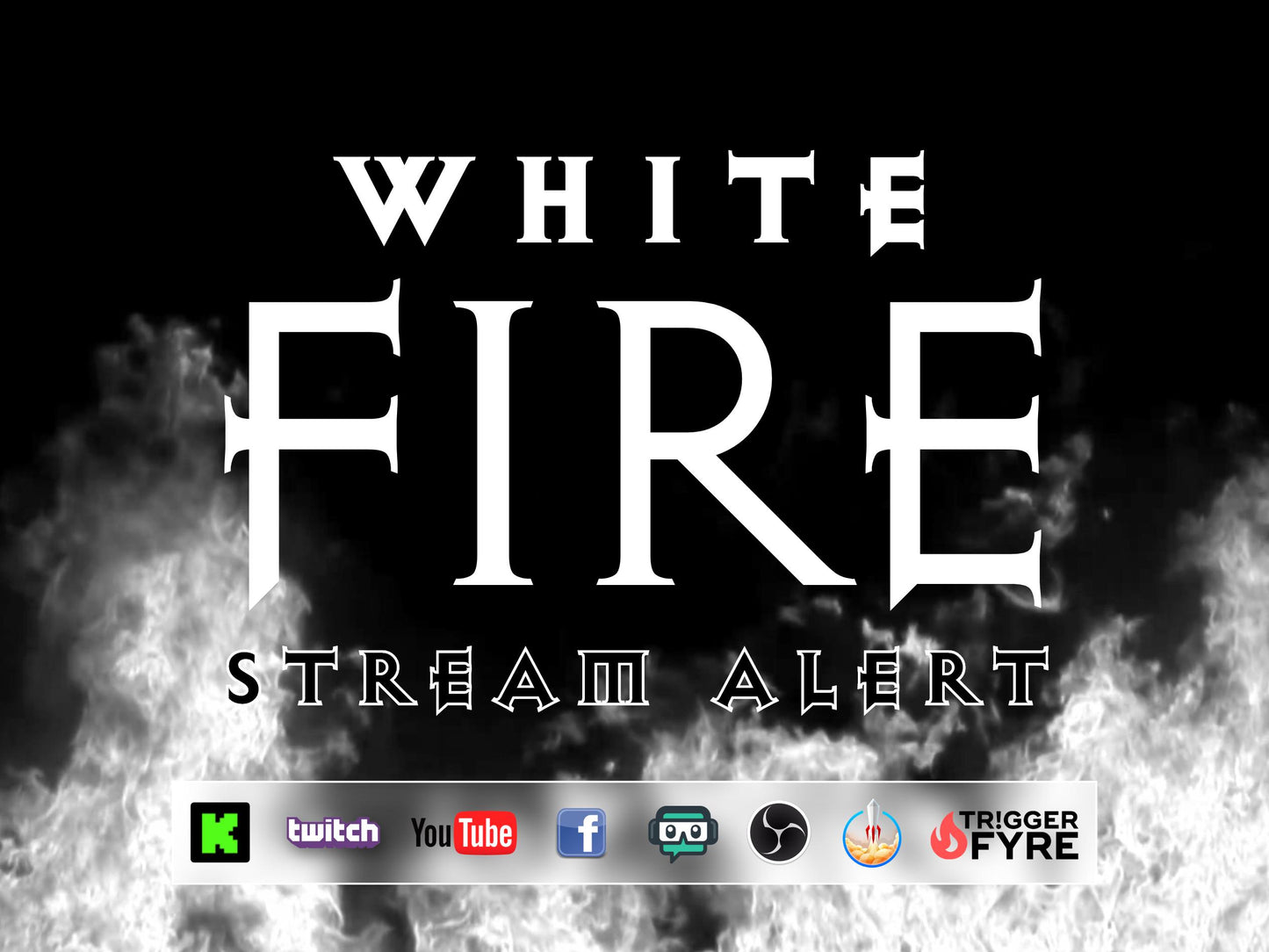 White Fire Stream Alert - Realistic Flames Effect - Full Screen Animated Overlay with Transparent Background - 1920x1080 - Instant Download