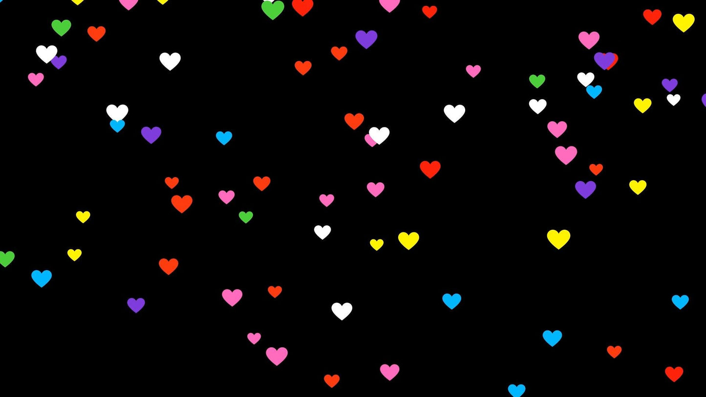 Happy Heart Rain Stream Alert - Full Screen Animated Overlay - Transparent Background - Instant Download - Fun and Colorful 1920x1080 Effect