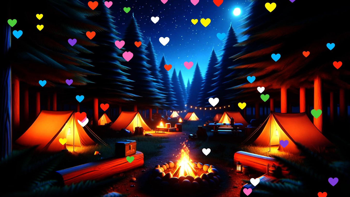 Happy Heart Rain Stream Alert - Full Screen Animated Overlay - Transparent Background - Instant Download - Fun and Colorful 1920x1080 Effect