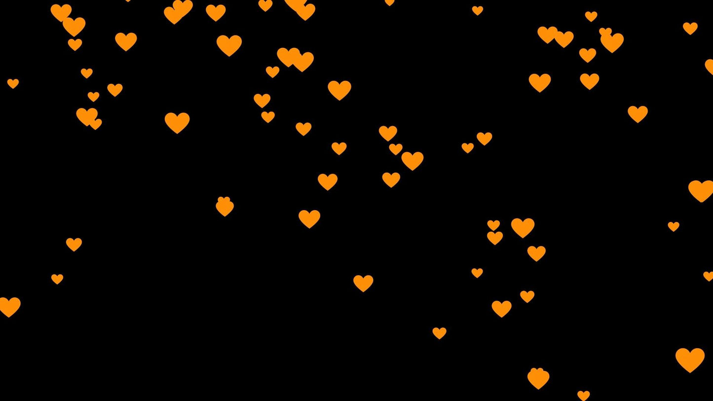 Orange Raining Hearts Stream Alert - Full Screen Animated Overlay with Transparent Background - 1920x1080 - Instant Download - Video Effect!