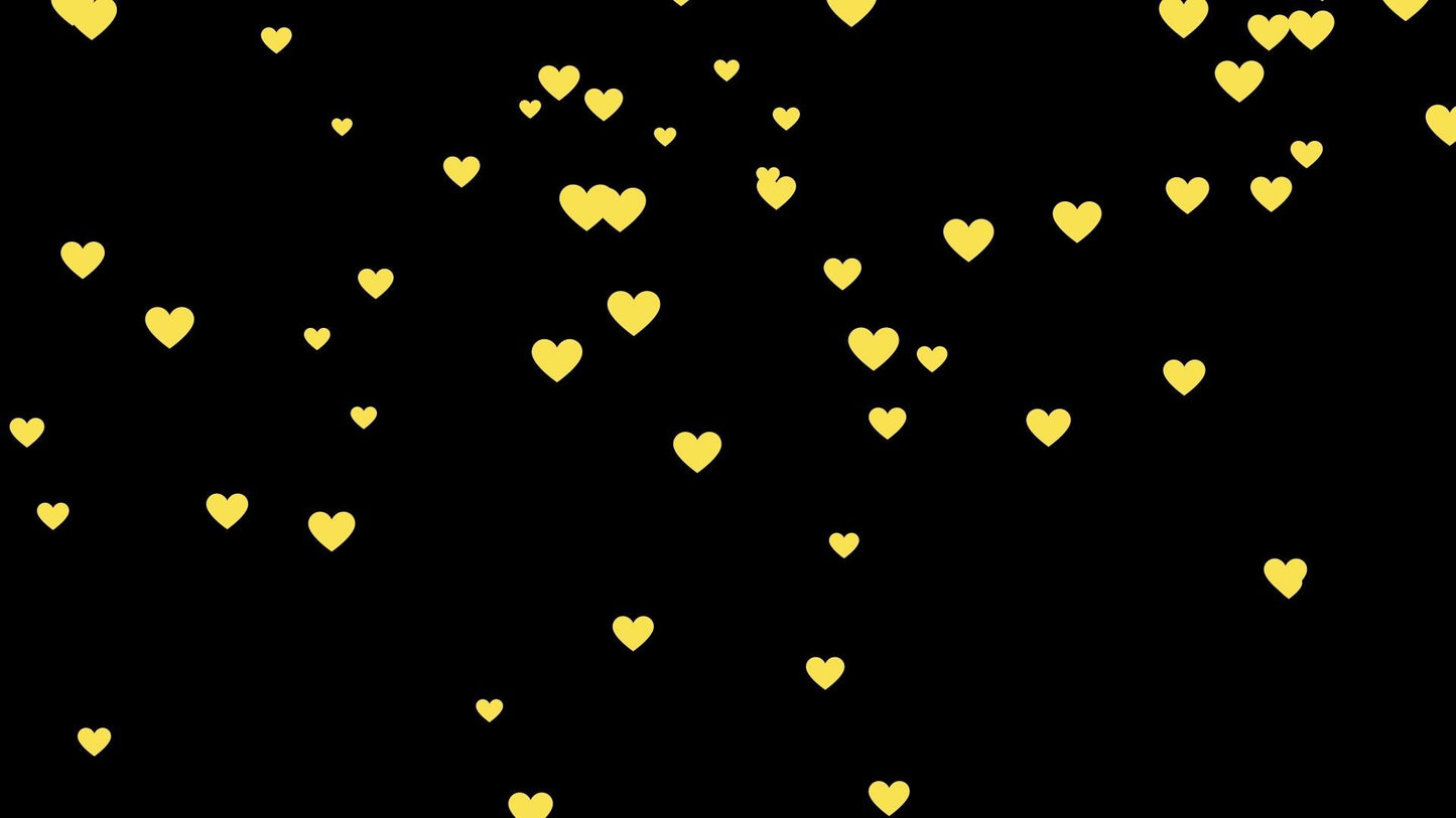 Yellow Raining Hearts Stream Alert - Full Screen Animated Overlay with Transparent Background - 1920x1080 - Instant Download - Bright Effect