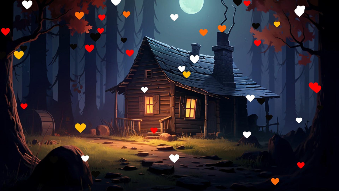 Harvest Hearts Stream Alert - Full Screen Animated Overlay with Transparent Background - 1920x1080 - Instant Download - Cute Autumn Effect!