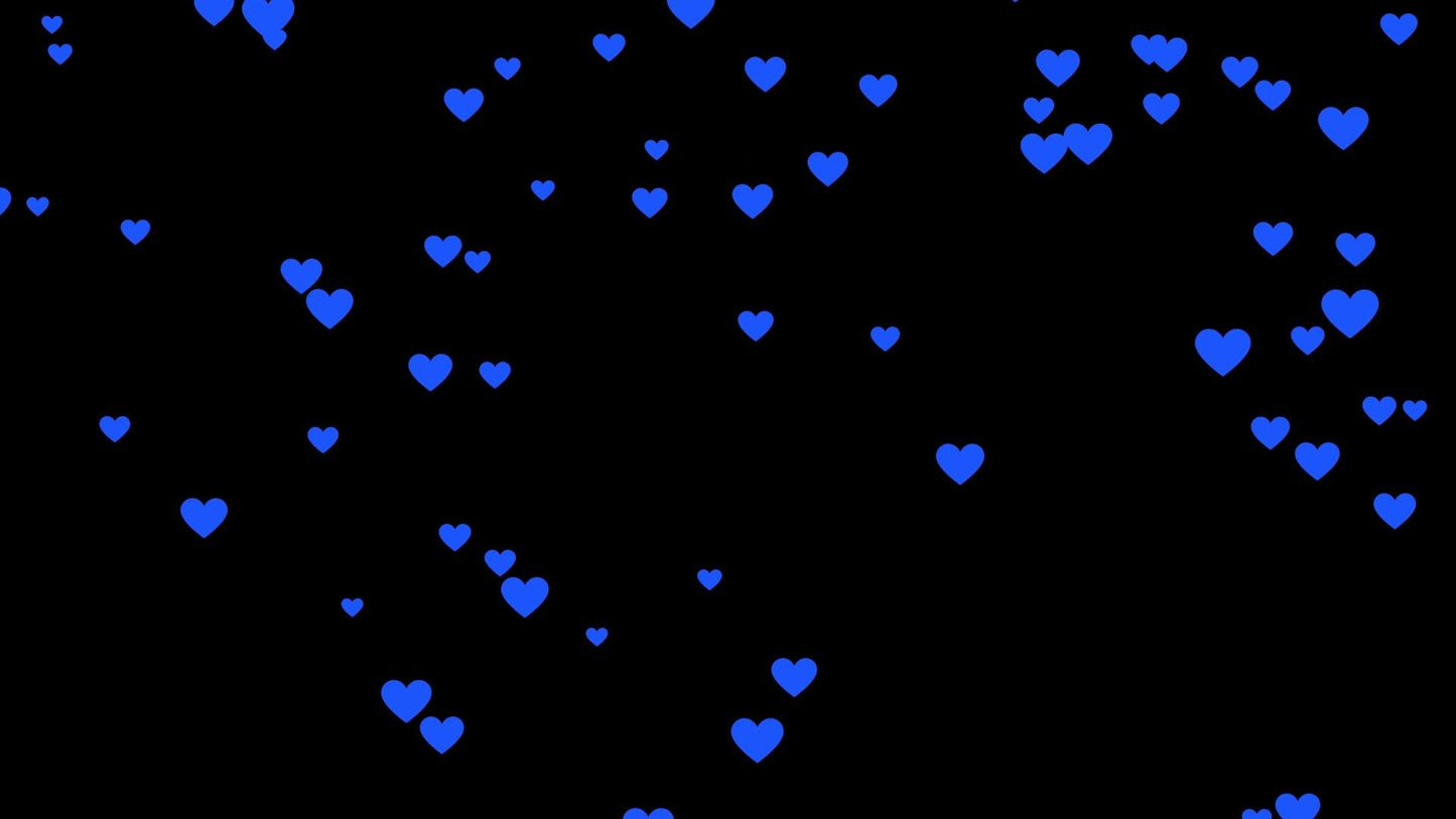 Blue Raining Hearts Stream Alert - Full Screen Animated Overlay with Transparent Background - 1920x1080 - Instant Download - Fun Effect!
