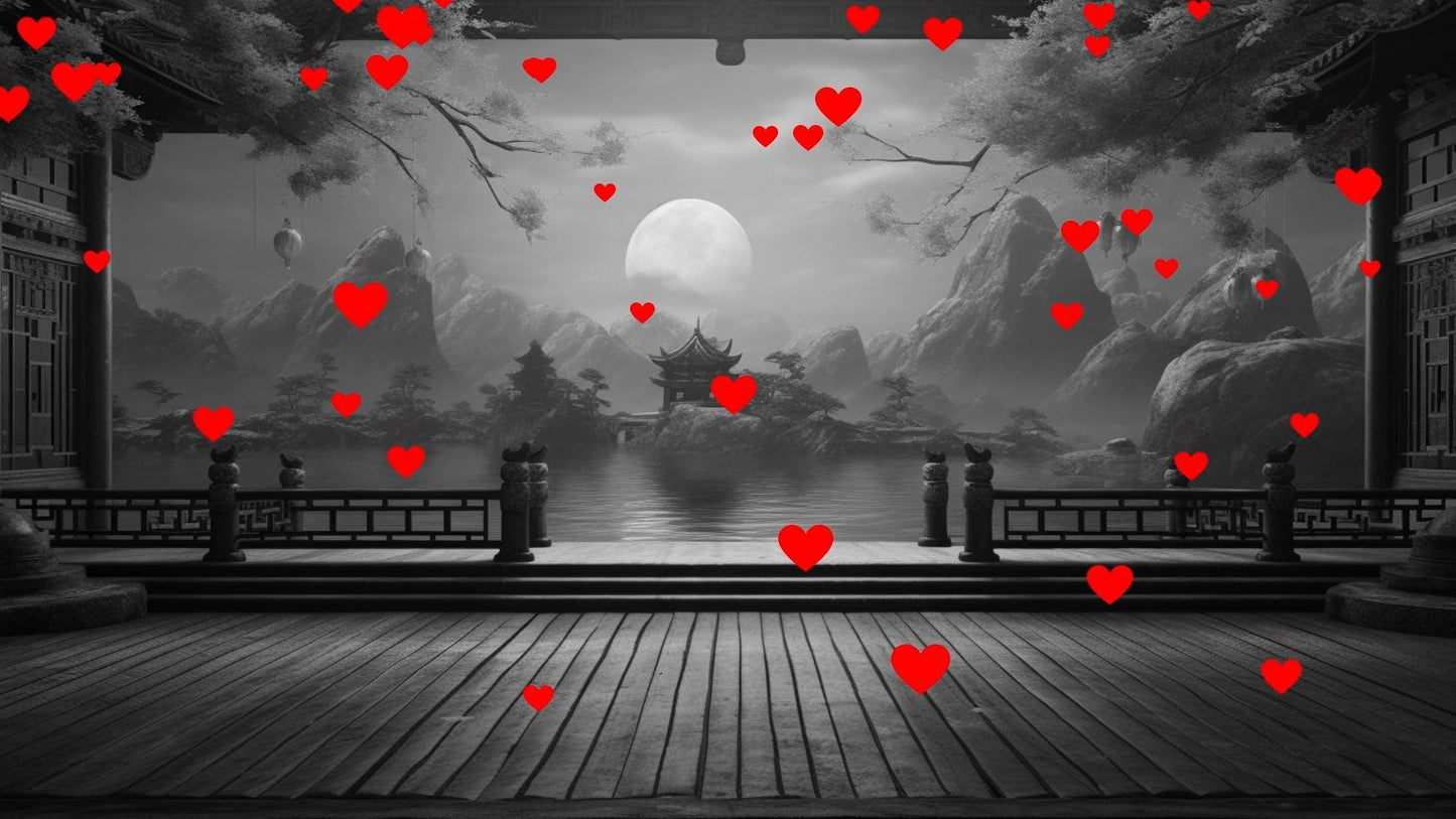 Red Raining Hearts Stream Alert - Full Screen Animated Overlay with Transparent Background - 1920x1080 - Instant Download - Spicy Effect!