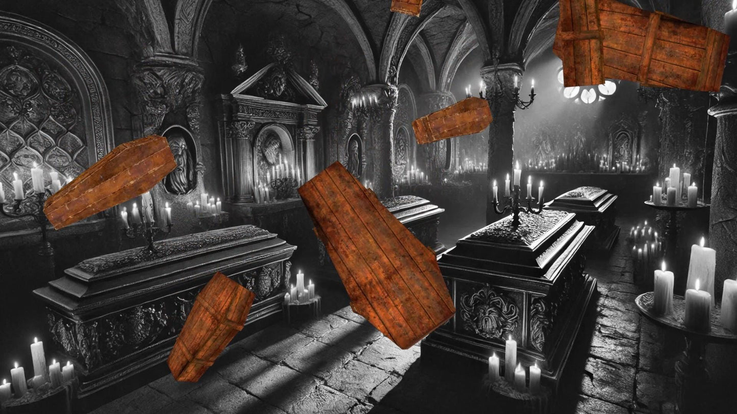 Coffin Shower Stream Alert - Full Screen Animated Horror Overlay - 1920x1080 - Transparent Background - Instant Download - Halloween Effect