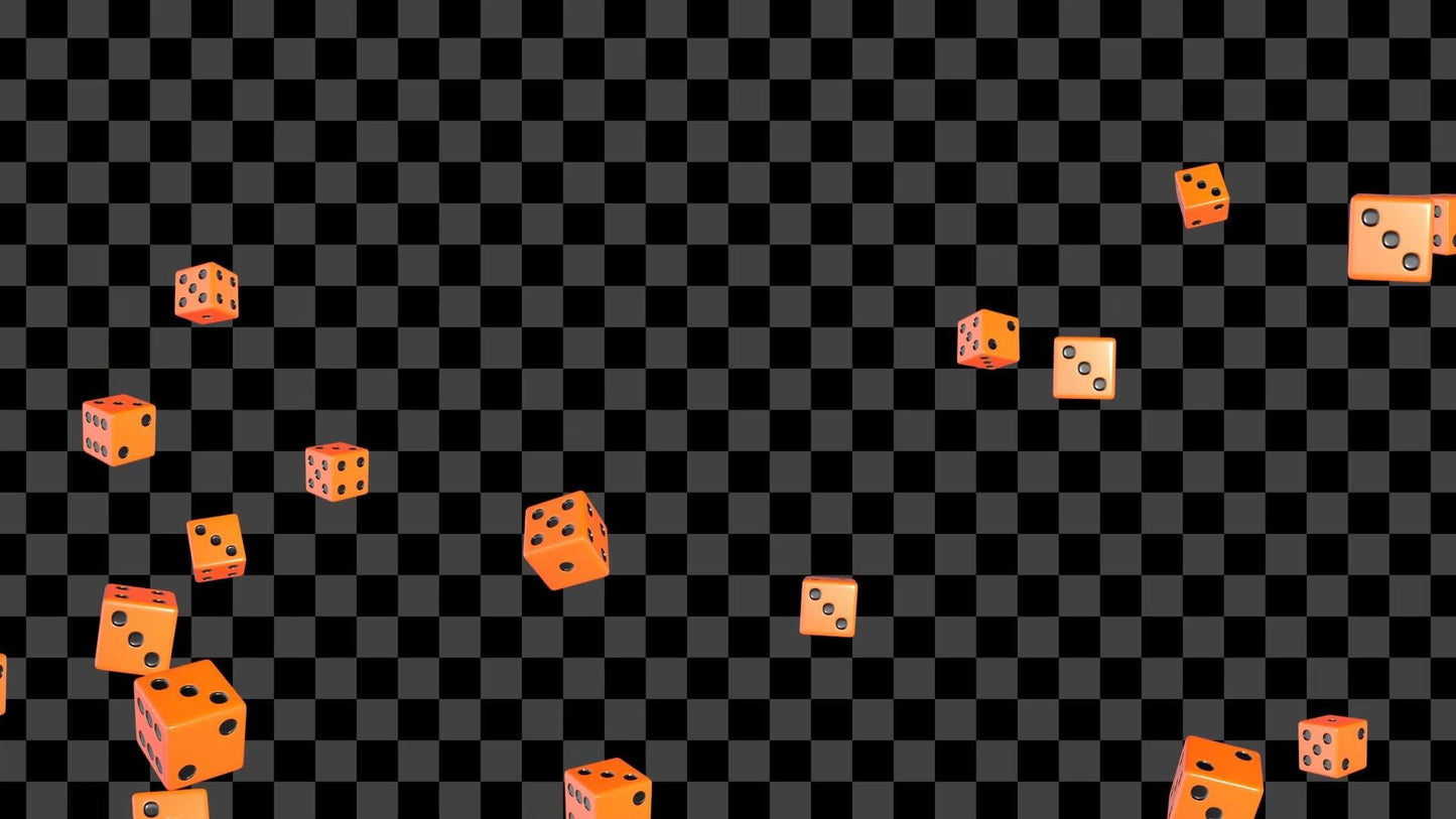 Orange & Black Dice Shower Stream Alert - Full Screen Animated Overlay - Transparent Background - 1920x1080 - Instant Download - Spooky Fun!