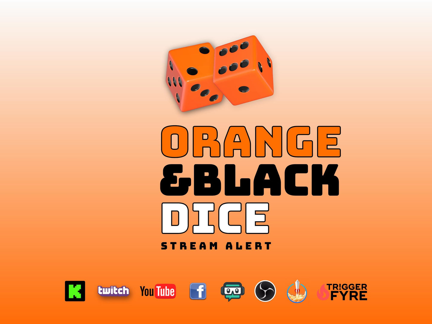 Orange & Black Dice Shower Stream Alert - Full Screen Animated Overlay - Transparent Background - 1920x1080 - Instant Download - Spooky Fun!