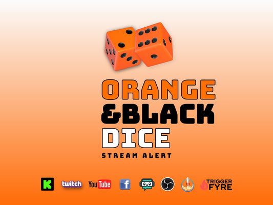 Orange & Black Dice Shower Stream Alert - Full Screen Animated Overlay - Transparent Background - 1920x1080 - Instant Download - Spooky Fun!