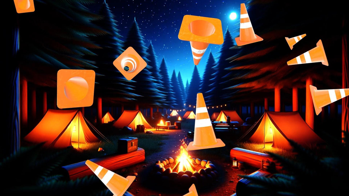 Traffic Cone Rain Stream Alert - Full Screen Animated Overlay with Transparent Background - 1920x1080 - Instant Download - Easy To Setup!
