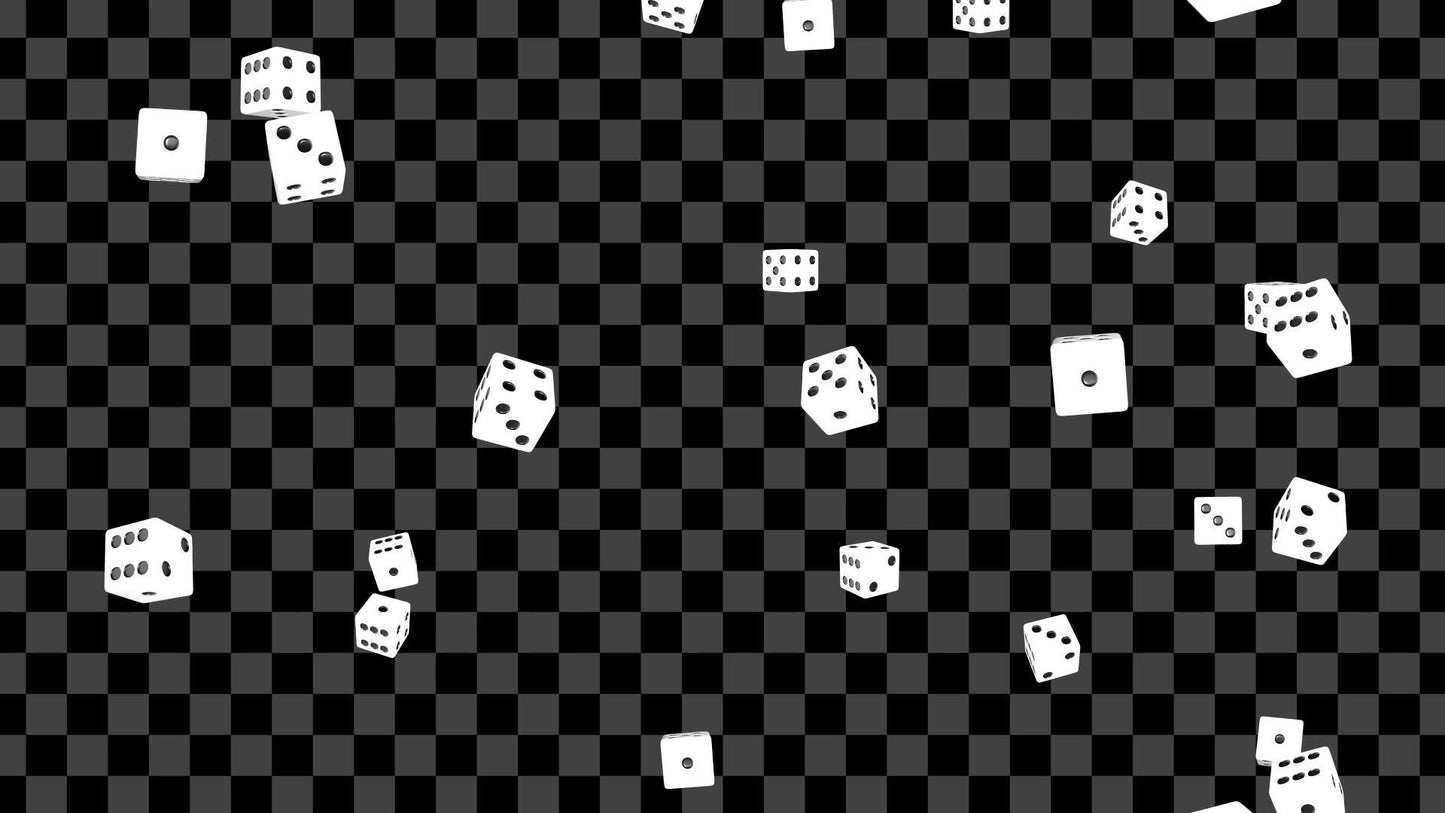 3D Dice Shower Stream Alert - Full Screen Animated Overlay with Transparent Background - 1920x1080 - Instant Download - Fun Gaming Effect!