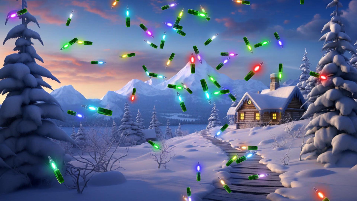 Holiday Lights Rain Stream Alert - Full Screen Animated Overlay - Transparent Background - 1920x1080 - Instant Download - Easy & Fun To Use!
