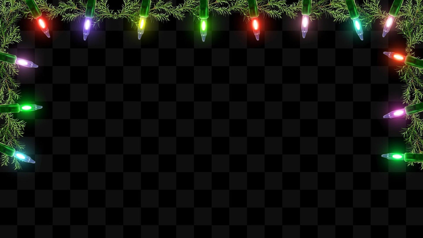 Holiday Light Border Stream Pack - Looping Decoration and Alert - Full Screen Animated Overlays - 1920x1080 - Instant Download - Festive Fun