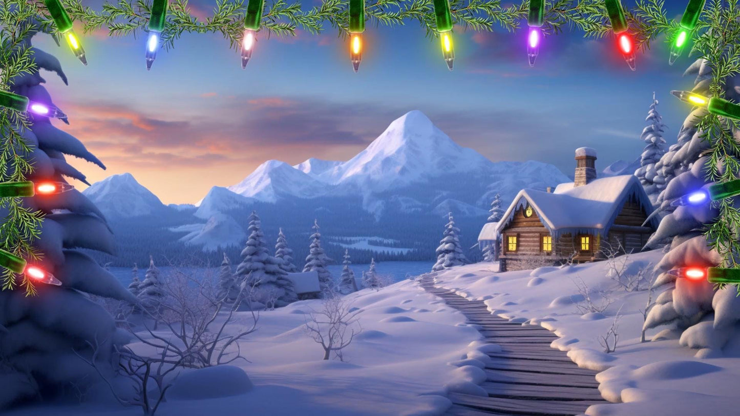 Holiday Light Border Stream Pack - Looping Decoration and Alert - Full Screen Animated Overlays - 1920x1080 - Instant Download - Festive Fun