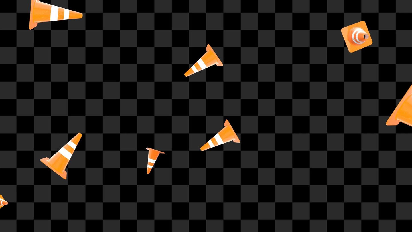 Traffic Cone Rain Stream Alert - Full Screen Animated Overlay with Transparent Background - 1920x1080 - Instant Download - Easy To Setup!