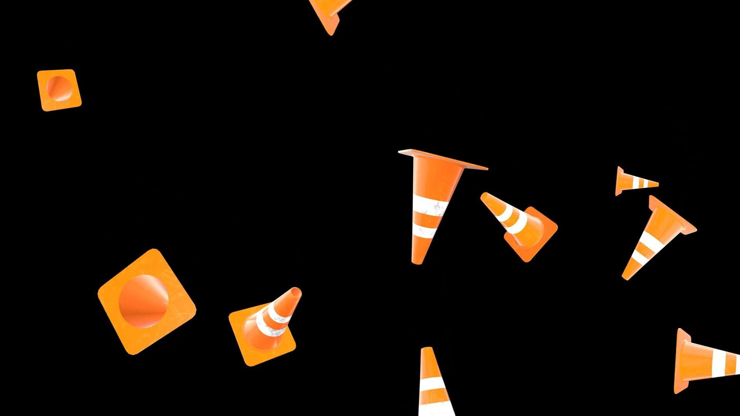 Traffic Cone Rain Stream Alert - Full Screen Animated Overlay with Transparent Background - 1920x1080 - Instant Download - Easy To Setup!