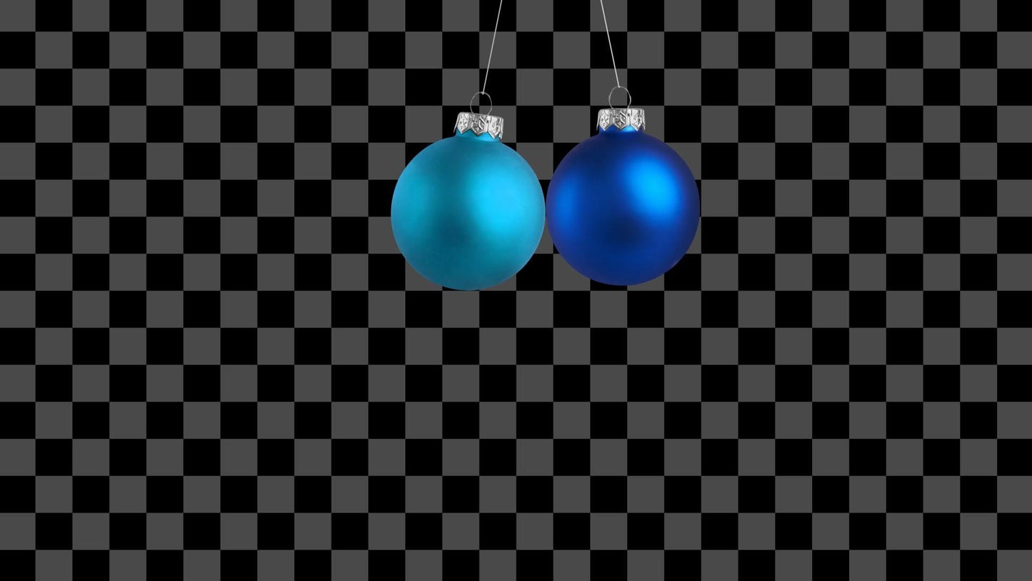 Blue Ornament Balls Stream Alert - Holiday Baubles Animated Overlay with Transparent Background - Instant Download - 1920x1080 - Fun To Use!