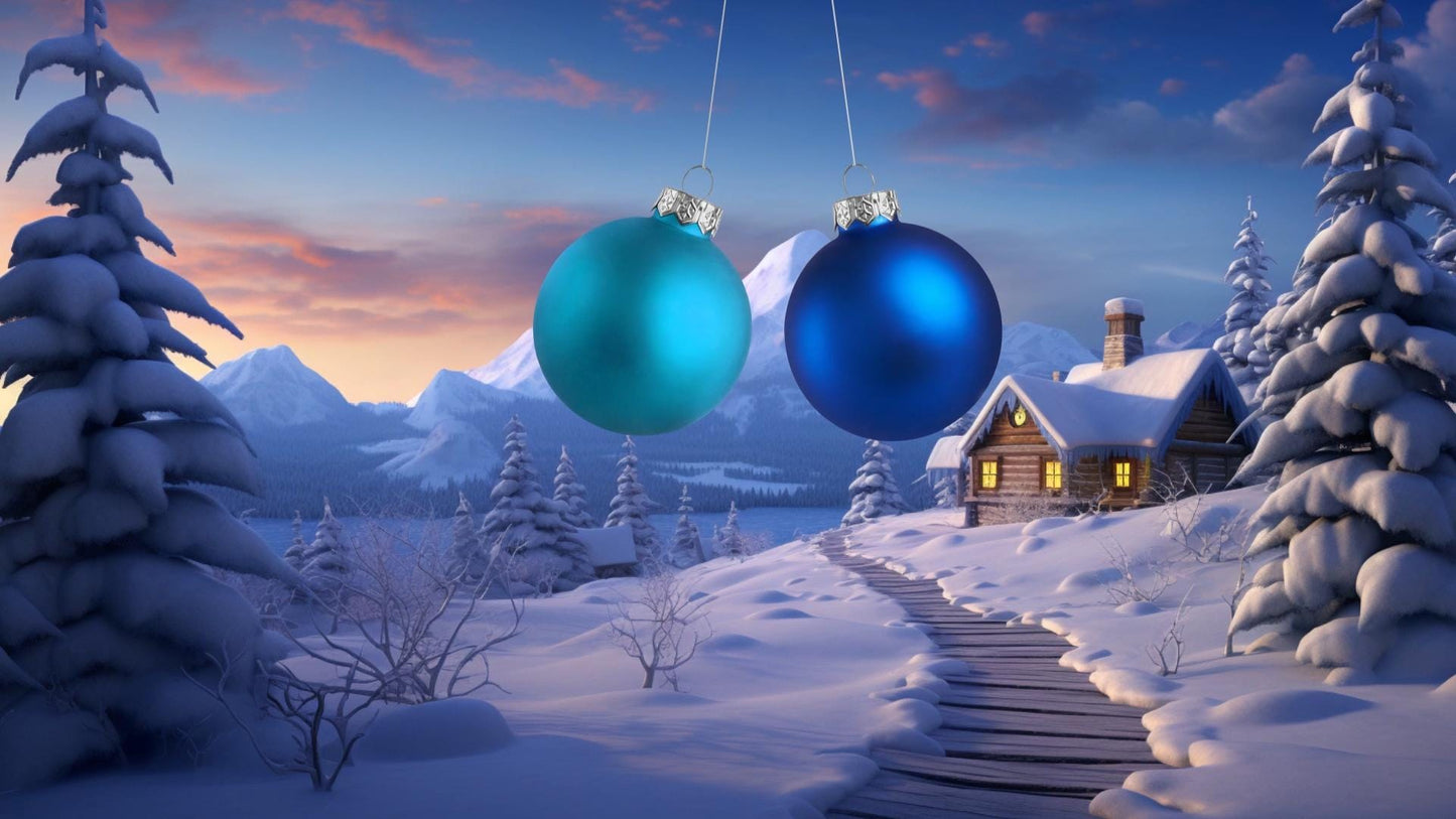 Blue Ornament Balls Stream Alert - Holiday Baubles Animated Overlay with Transparent Background - Instant Download - 1920x1080 - Fun To Use!