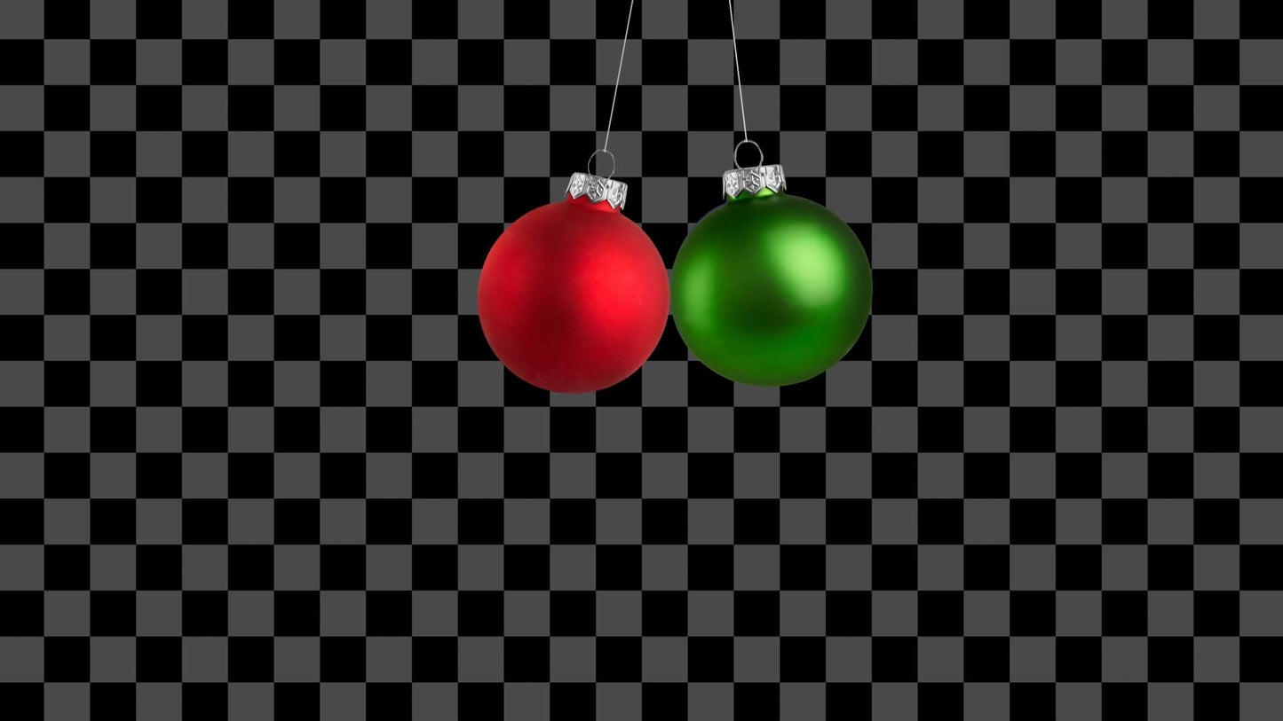Holiday Ornaments Stream Alert - Full Screen Animated Red & Green Baubles Overlay - Transparent Background - 1920x1080 - Instant Download