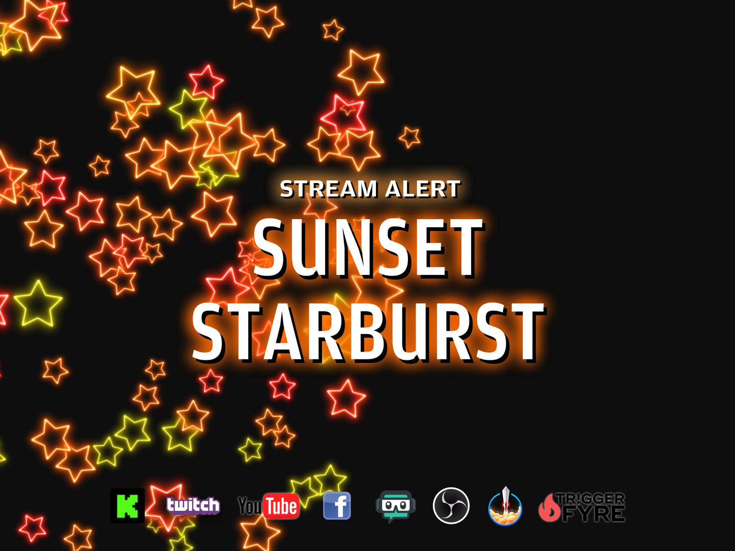 Sunset Starburst Stream Alert - Full Screen Animated Stars Overlay with Transparent Background - 1920x1080 - Instant Download - 2 Variations