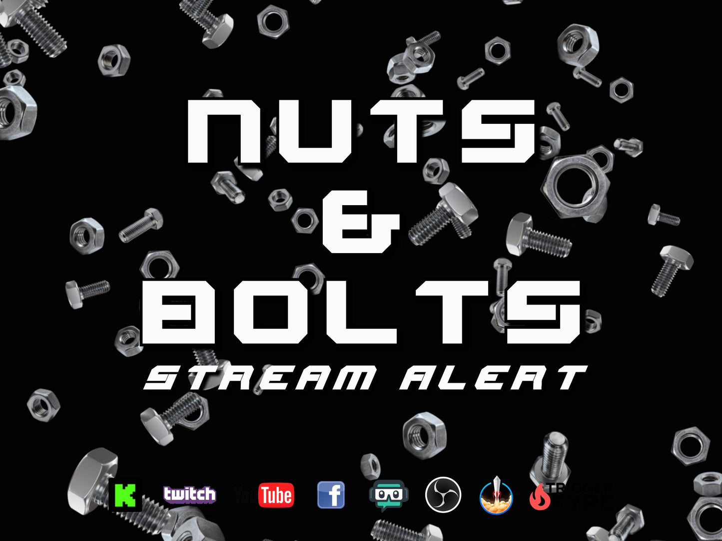 Nuts & Bolts Stream Alert - Full Screen Animated Overlay with Transparent Background - 1920x1080 - Instant Download - Streamer Raid Alert