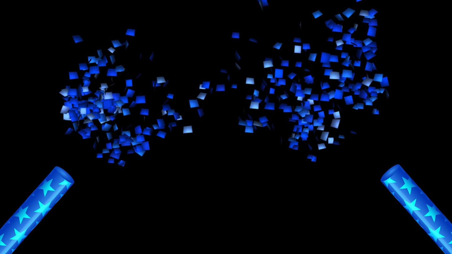 Blue Confetti Cannons Stream Alert Pack - Party Poppers Effect - Sound - 1920x1080 Full Screen - Transparent Background - Instant Download