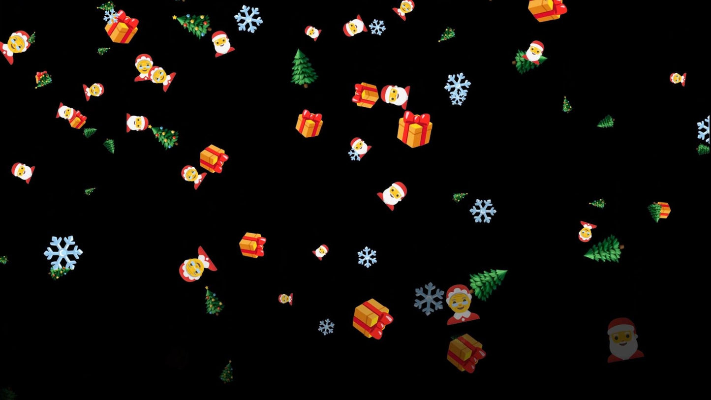 Emoji Christmas Stream Alert - Full Screen Animated Overlay - Transparent Background - 1920x1080 - Instant Download - Festive & Fun Effect!