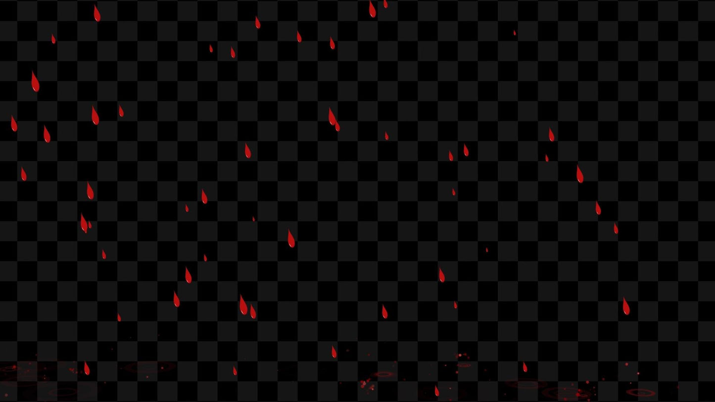 Blood Rain Stream Effect Pack - Alert & Looping Decoration - Full Screen Overlays with Transparent Background - 1920x1080 - Instant Download