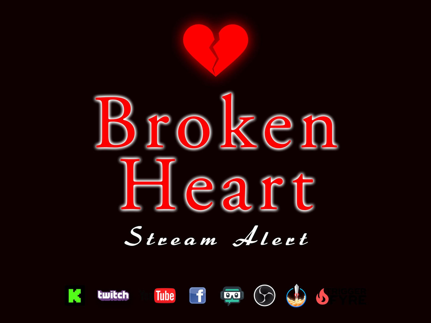 Broken Heart Stream Alert - Animated Heartbreak Overlay with Transparent Background - 1920x1080 - Instant Download - Fun & Cute Video Effect