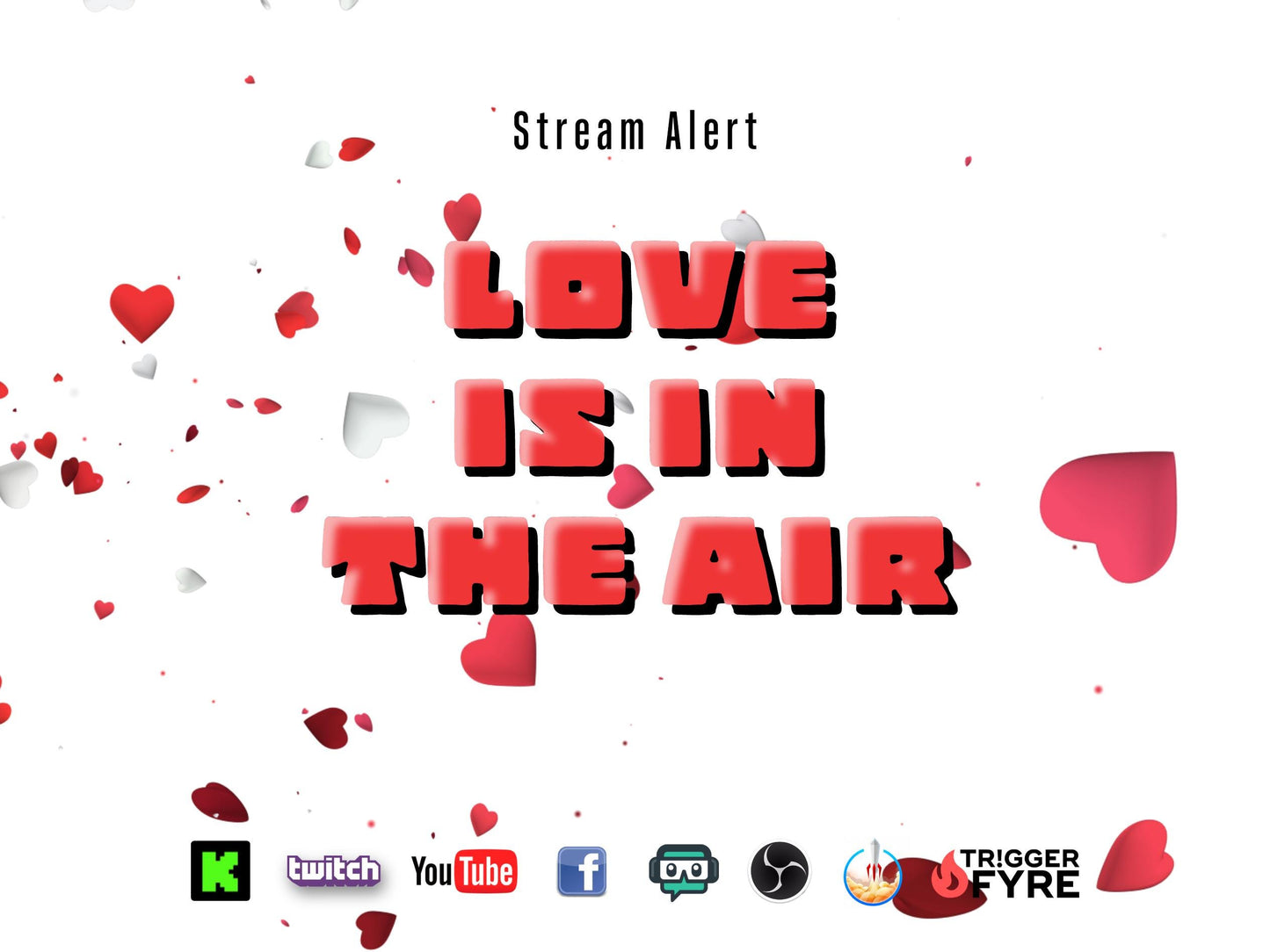 Love is in the Air Stream Effect Pack - Two (2) Full Screen Animated Overlays with Transparent Background - 1920x1080 - Cute Follower Alert!
