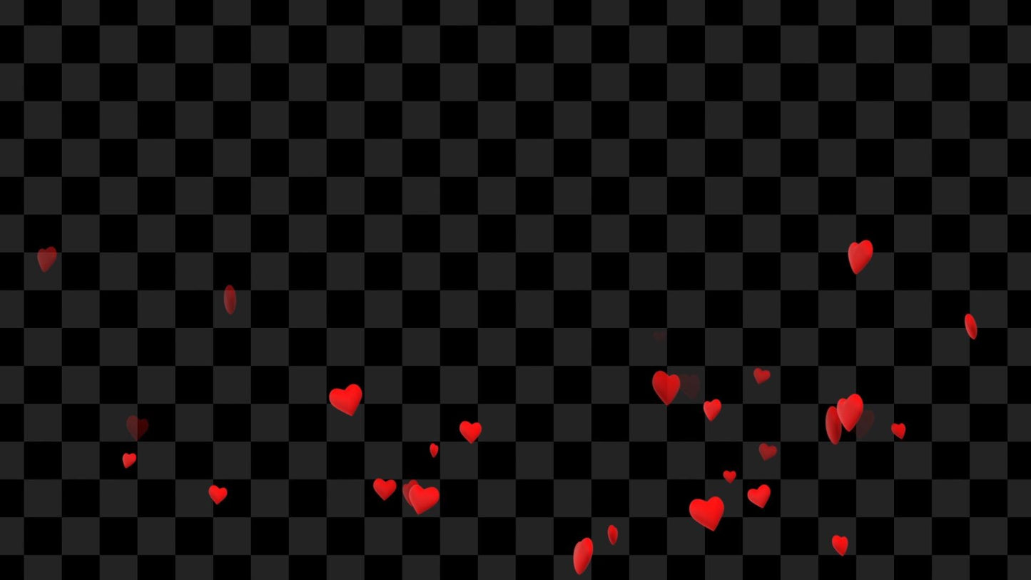 Valentine's Day Stream Alert - Rising Hearts Effect - Full Screen Animated Overlay - Transparent Background - Instant Download - 1920x1080