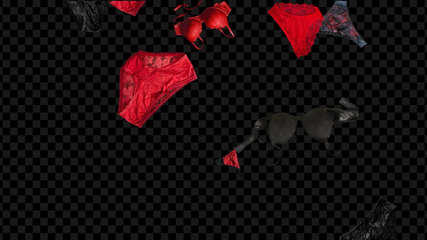 Streamer's Secret Stream Alert - Red & Black Lingerie Shower Effect - Full Screen with Transparent Background - 1920x1080 - Instant Download