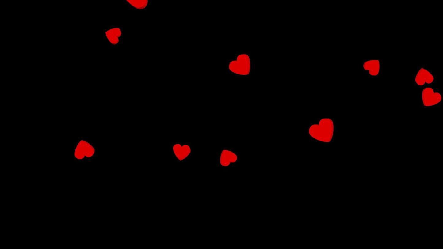 Valentine Hearts Stream Alert - Cute Red Heart Shower Animated Overlay - Full Screen - Transparent Background - Instant Download - 1920x1080