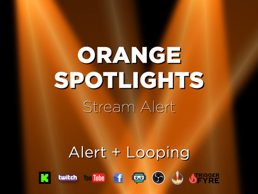 Orange Spotlights Stream Effects - Loop & Alert - 2 Full Screen Animated Overlays - Transparent Background - 1920x1080 - Instant Download