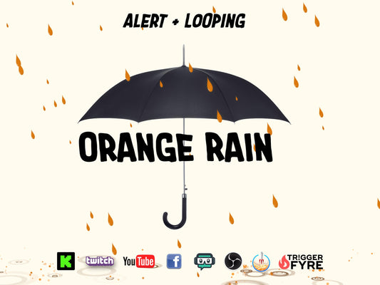 Orange Rain Stream Effect Pack - Alert & Looping Decoration - 2 Full Screen 1920x1080 Overlays - Instant Download - Transparent Background