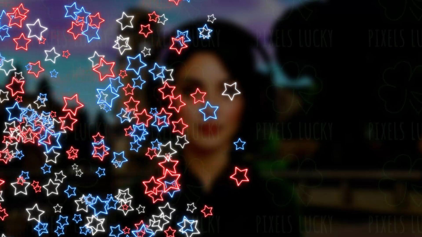 USA Neon Starburst Stream Alert - Full Screen Animated Overlay - Transparent Background - 1920x1080 - Instant Download - 4th of July Pride!