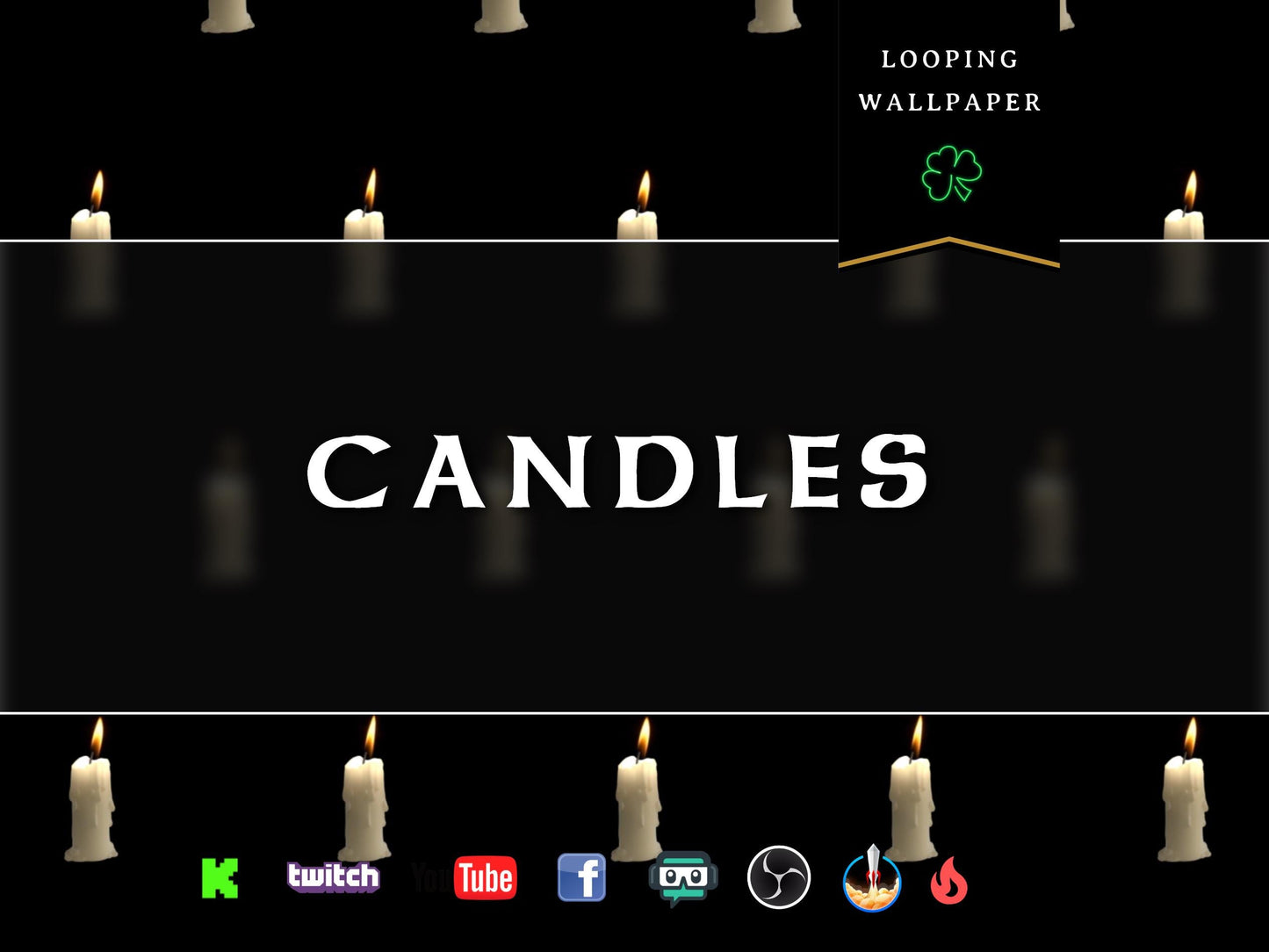 Candles Animated Stream Wallpaper - Full Screen Magical Floating Candles Asset Pack - 2 Perfect Looping Variations - Overlay and Background