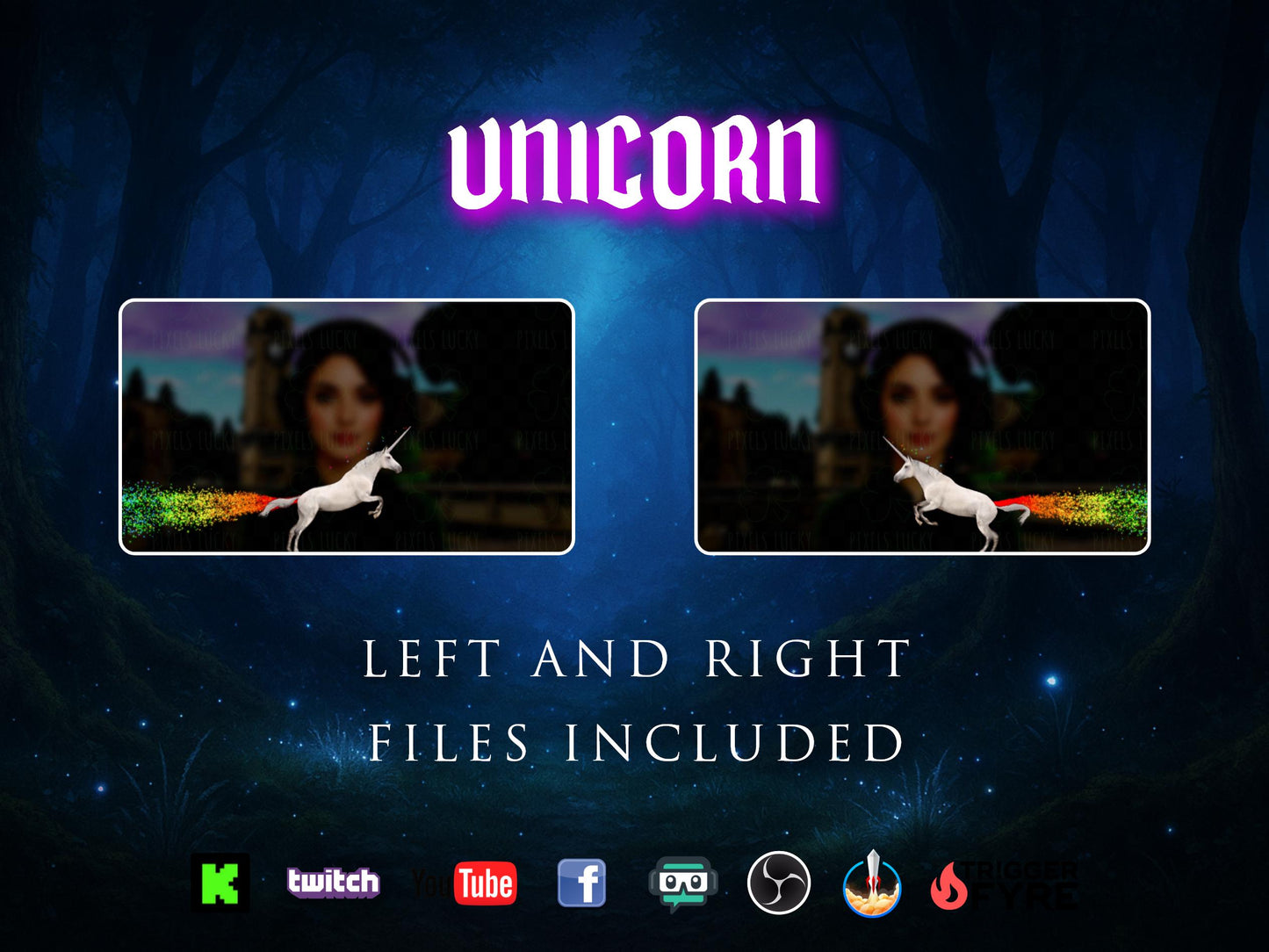 Unicorn Stream Alert - Full Screen Animated Overlay with Transparent Background - 1920x1080 - Instant Download - Fun Channel Point Redeem!