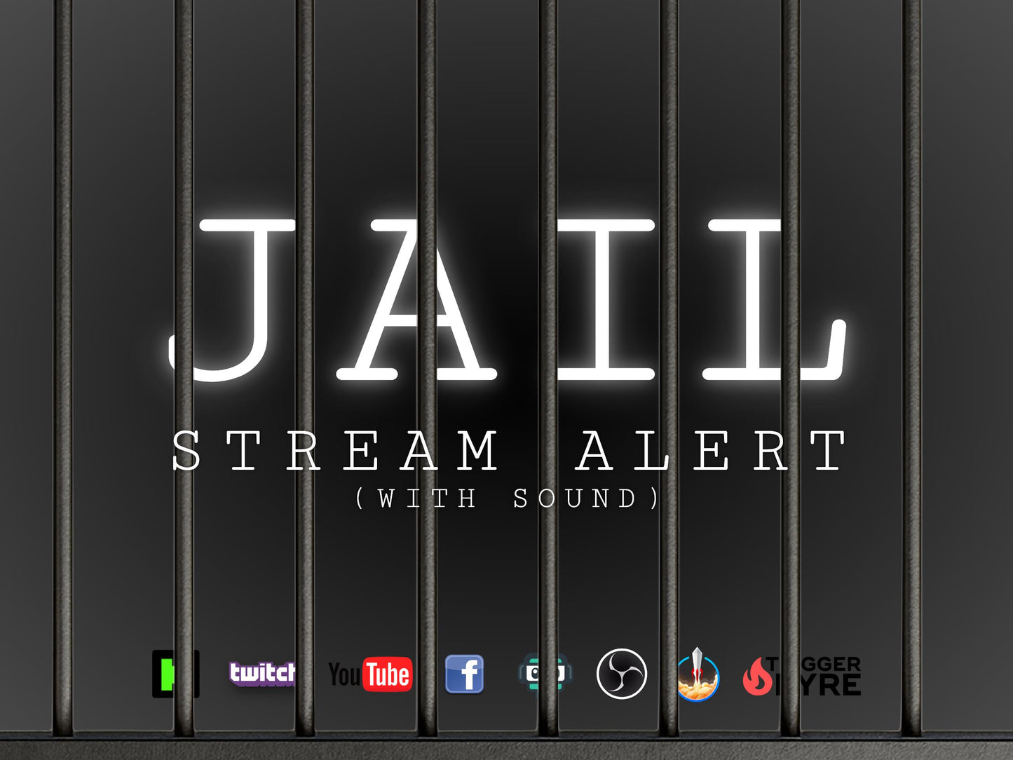 Jail Stream Alert - Animated Overlay - Custom Sound - Full Screen 1920x1080 - Transparent Background - Instant Download - Tutorial Included