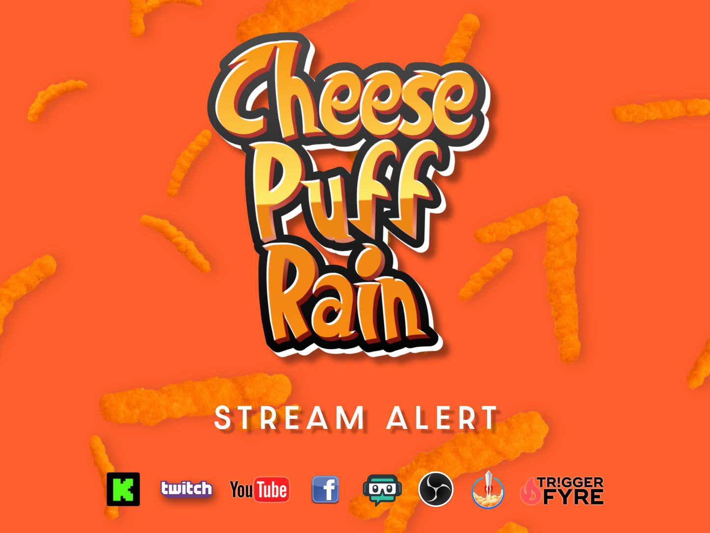 Cheese Puff Rain Stream Alert - Full Screen Animated Overlay with Transparent Background - 1920x1080 - Instant Download - Tutorial Included