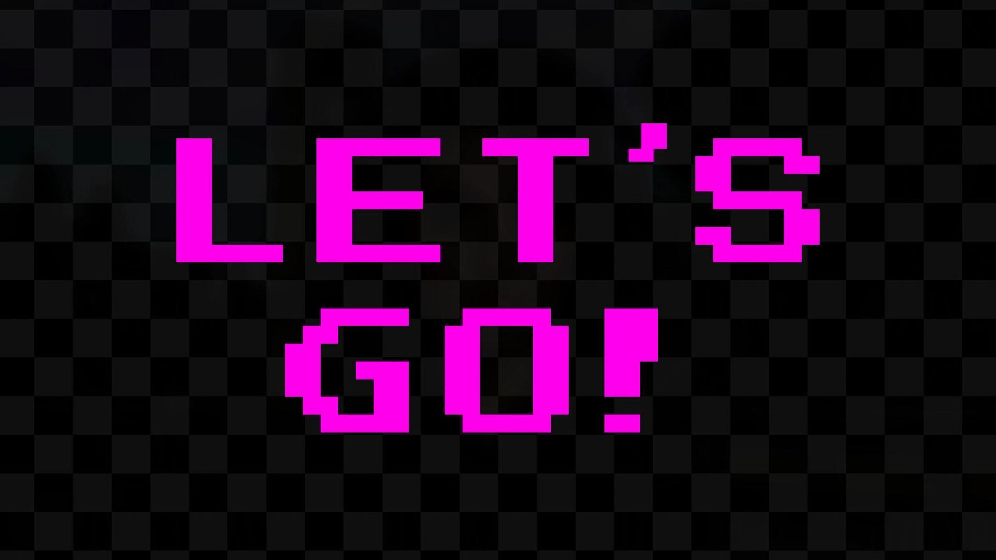 Let's Go! Stream Alert - Full Screen Animated Overlay with Transparent Background - 1920x1080 - Instant Download - Fun Channel Point Redeem!