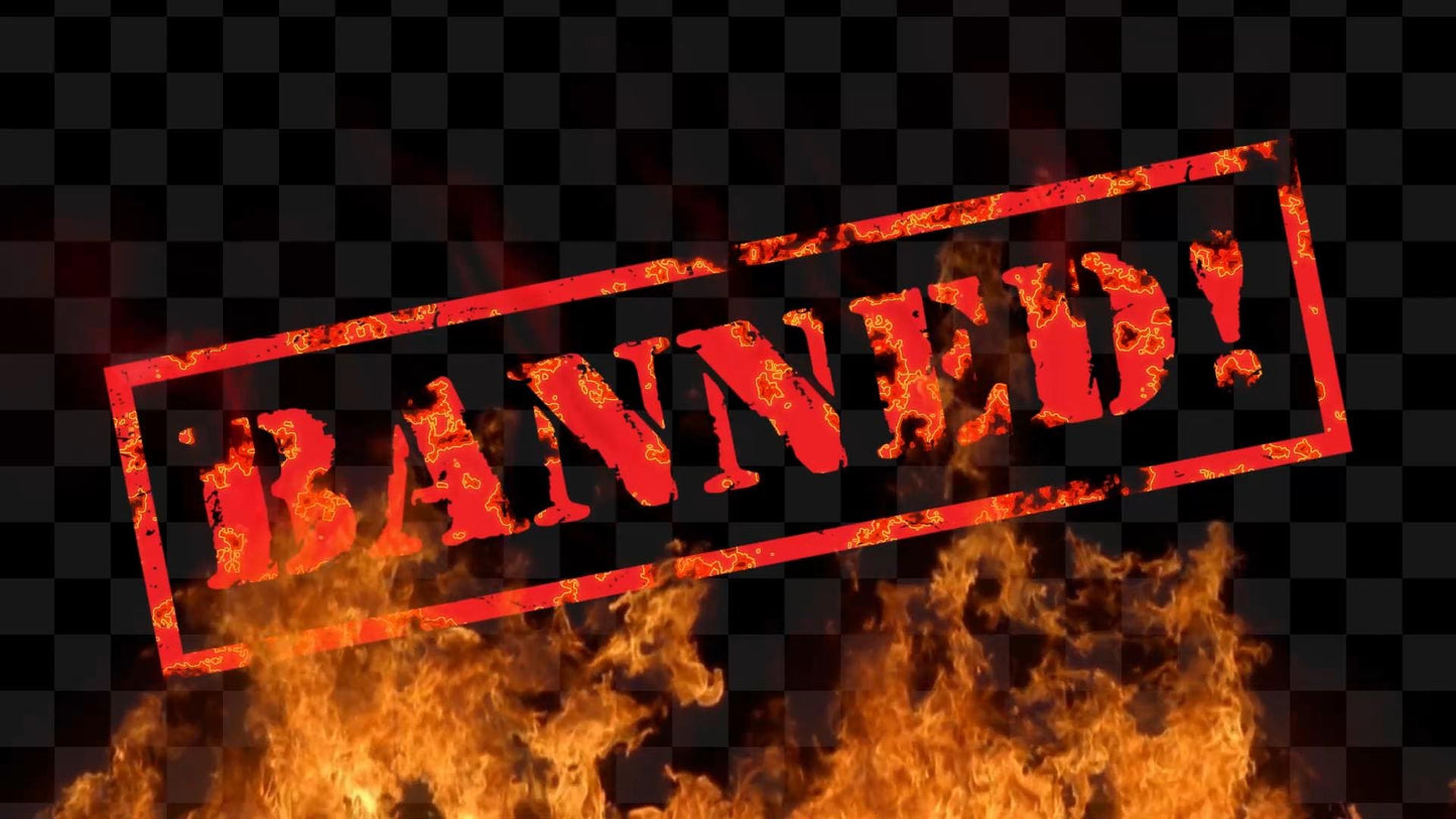 BANNED! Stream Alert - Full Screen Animated Overlay with Transparent Background - 1920x1080 - Includes Two Variations - Instant Download