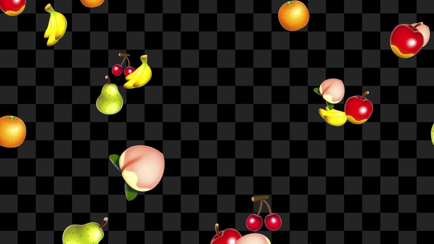 Fruit Rain Stream Alert - Full Screen Animated Overlay with Transparent Background - 1920x1080 - Instant Download - Cute and Fun Effect!