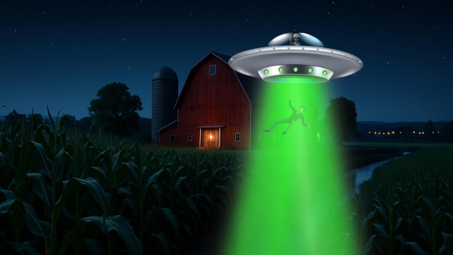 UFO Abduction Stream Alert - Full Screen Animated Overlay - Transparent Background - 1920x1080 - Instant Download - Fun New Follower Graphic