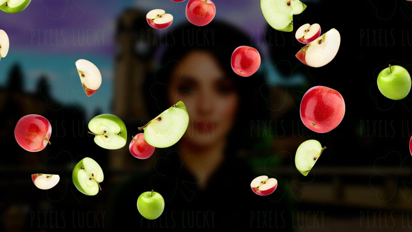 Apple Rain Stream Alert - Full Screen Animated Overlay with Transparent Background - 1920x1080 - Instant Download - Cute Fun & Easy to Setup