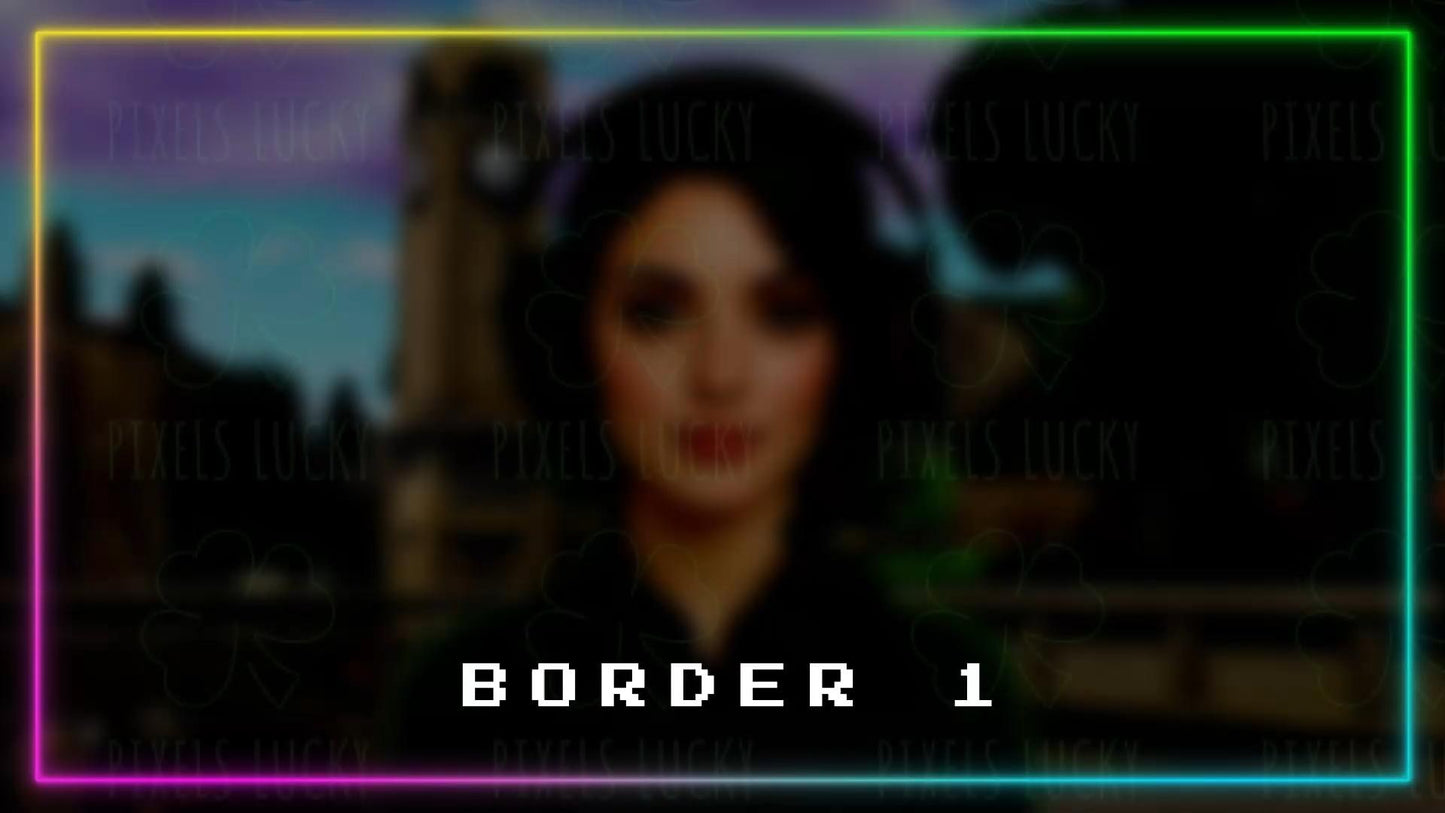 Neon Borders Stream Pack - Bundle of 3 Rainbow Looping Frames - Resizable - Transparent Background - Instant Download - Easy to Setup & Fun!