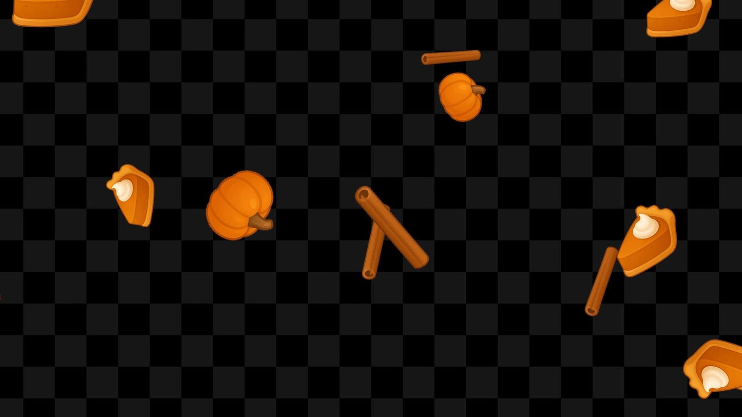 Pumpkin Pie Stream Alert Pack - Full Screen Animated Fall Overlays with Transparent Background - Instant Download - Delicious Channel Redeem