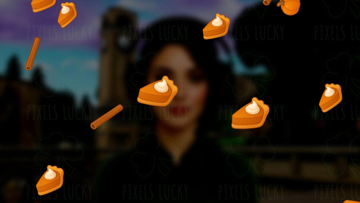 Pumpkin Pie Stream Alert Pack - Full Screen Animated Fall Overlays with Transparent Background - Instant Download - Delicious Channel Redeem