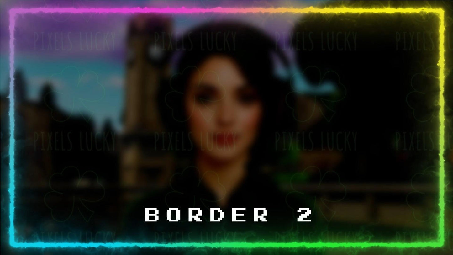 Neon Borders Stream Pack - Bundle of 3 Rainbow Looping Frames - Resizable - Transparent Background - Instant Download - Easy to Setup & Fun!