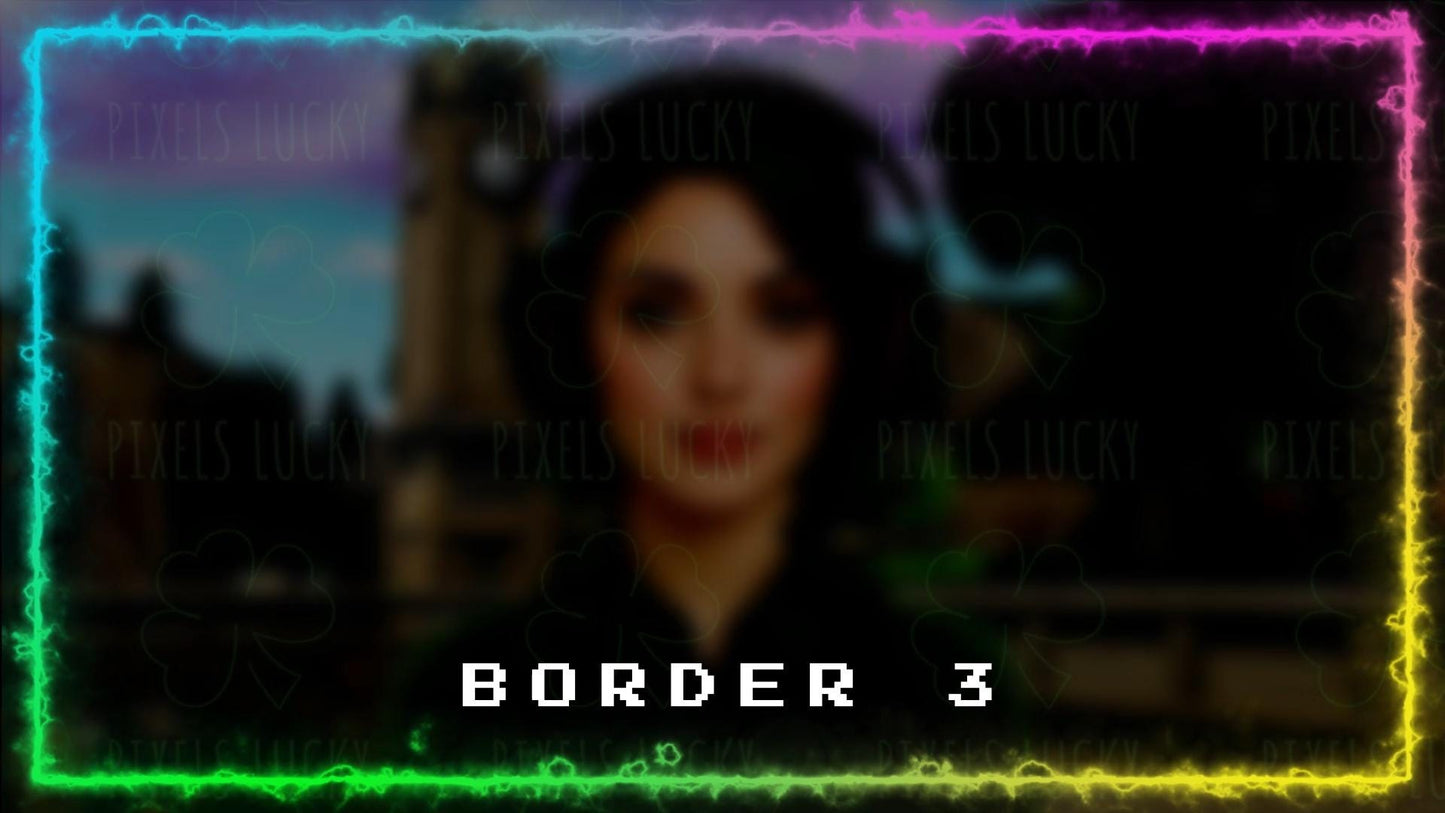 Neon Borders Stream Pack - Bundle of 3 Rainbow Looping Frames - Resizable - Transparent Background - Instant Download - Easy to Setup & Fun!